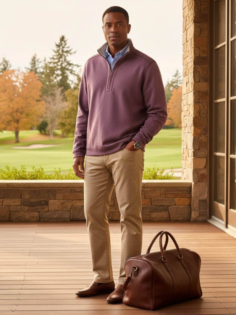 Tommy Bahama Reversible Quarter Zip Sweatshirt Men's Approx L Golf Layering